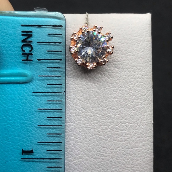 Rose Gold Plated Stud Earrings - Picture 6 of 6